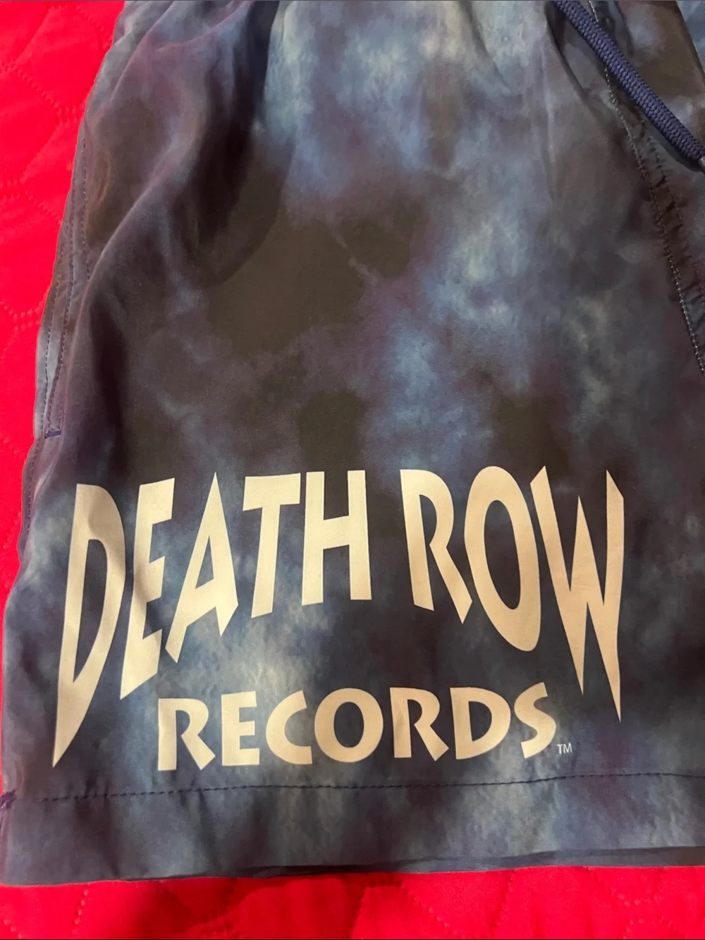 Death Row Records Navy Tie-Dye Men's Swim Trunks